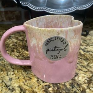 Portugal handcrafted drip Heart shaped mug  - New!  No two are alike!